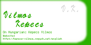 vilmos kepecs business card